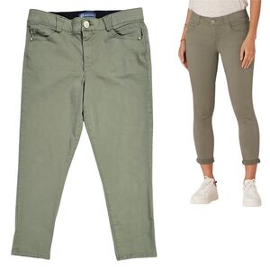 Democracy Absolution Colored Ankle Skimmer Pants Olive Green Laurel Oak Stretch